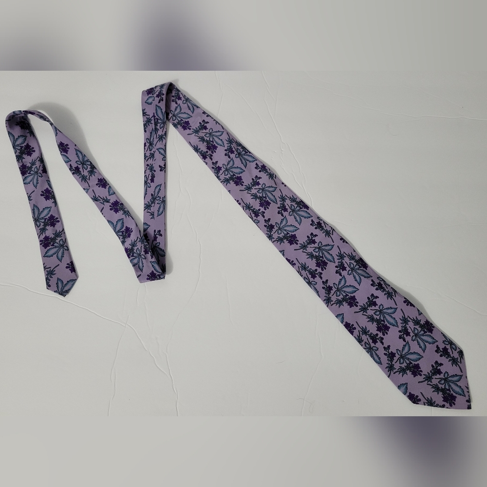 Alta Moda Montebello Floral Purple Silk  Tie
